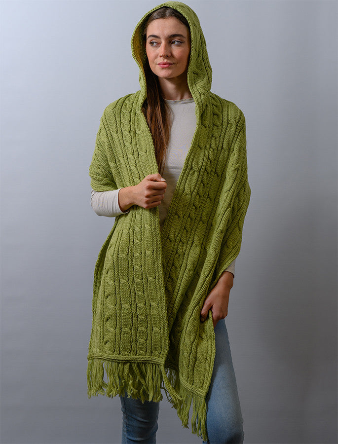 Hooded Scarf Shawl - Winter Pear