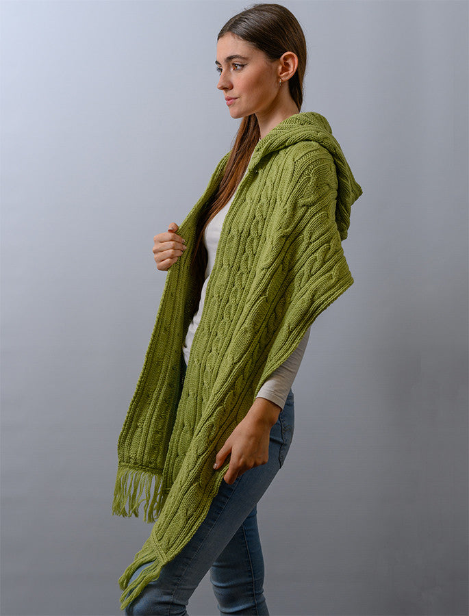 Hooded Scarf Shawl - Winter Pear