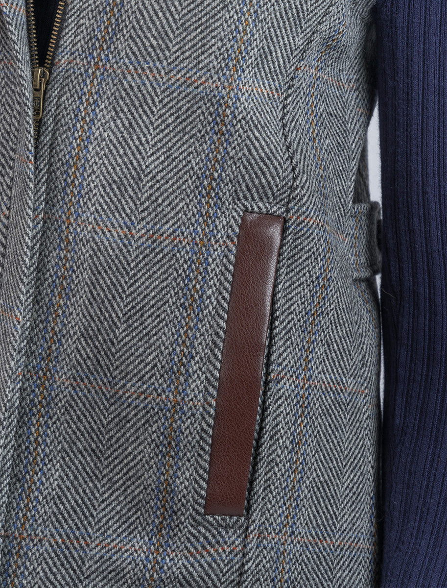 Ladies Tweed Body Warmer - Light Grey