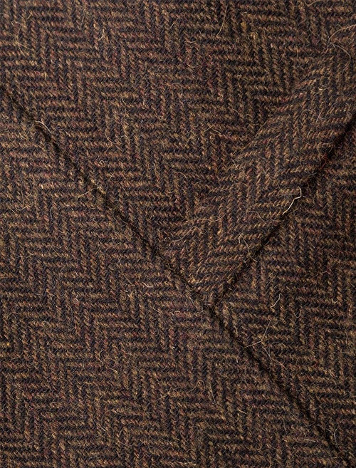Tweed Herringbone Waistcoat - Brown