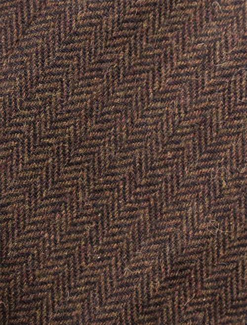 Tweed Herringbone Waistcoat - Brown