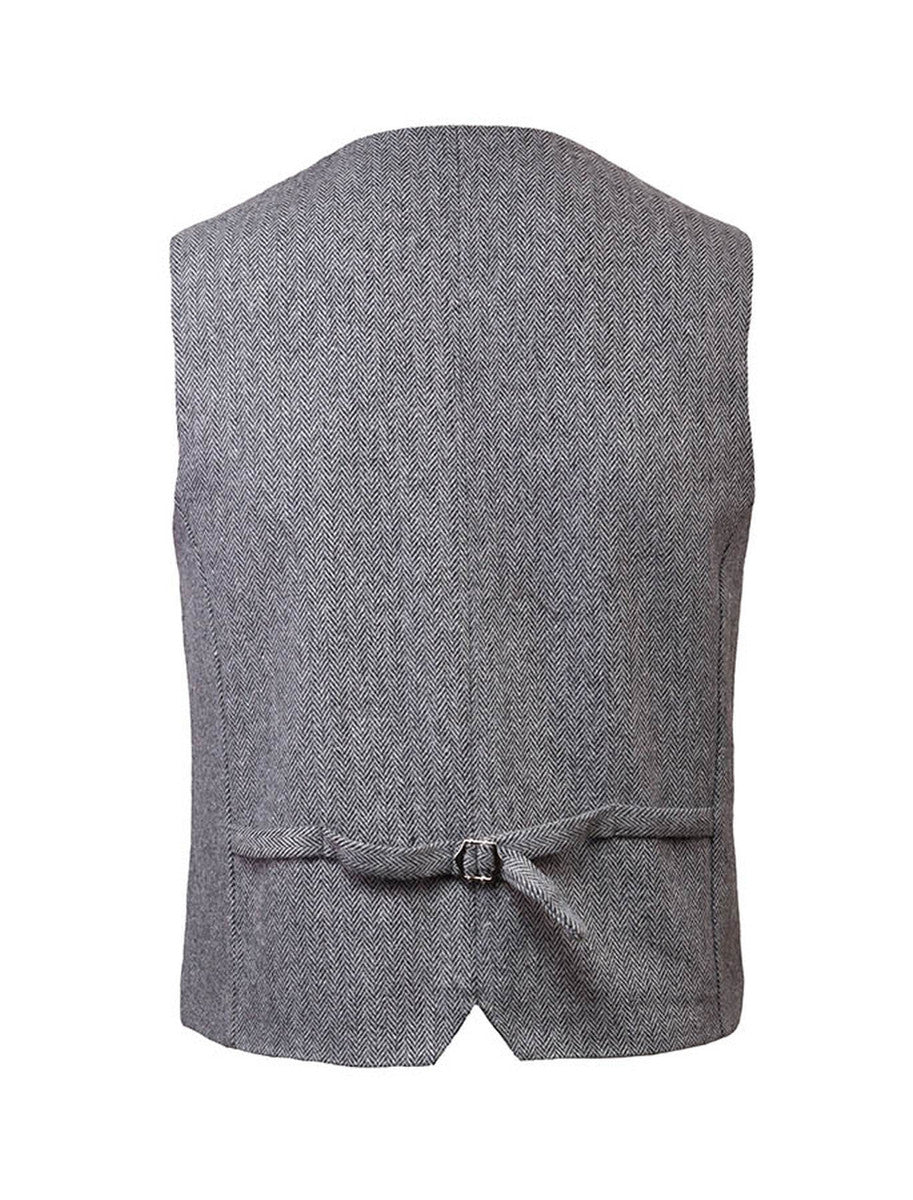 Grey Tweed Herringbone Irish Waistcoat