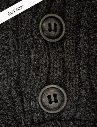 Button Detail of Buttoned Merino Wool Sweater