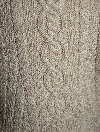 Pattern Detail of Large Collar Aran Coat