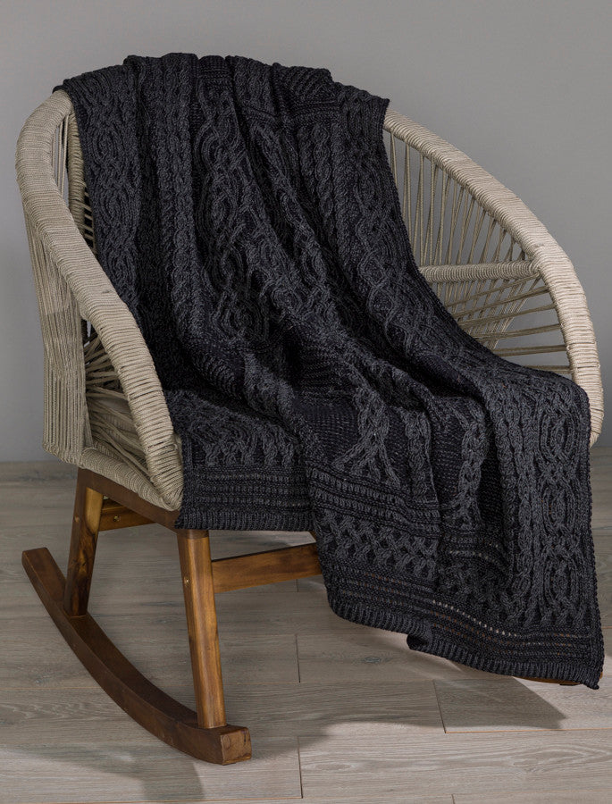 Fairy Tree Celtic Throw - Charcoal Mix