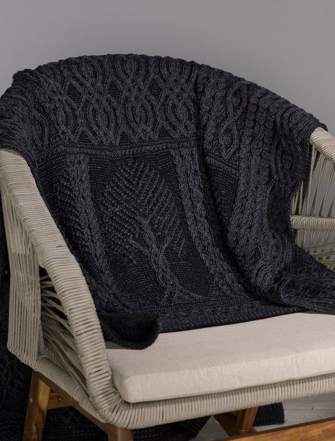 Fairy Tree Celtic Throw - Charcoal Mix