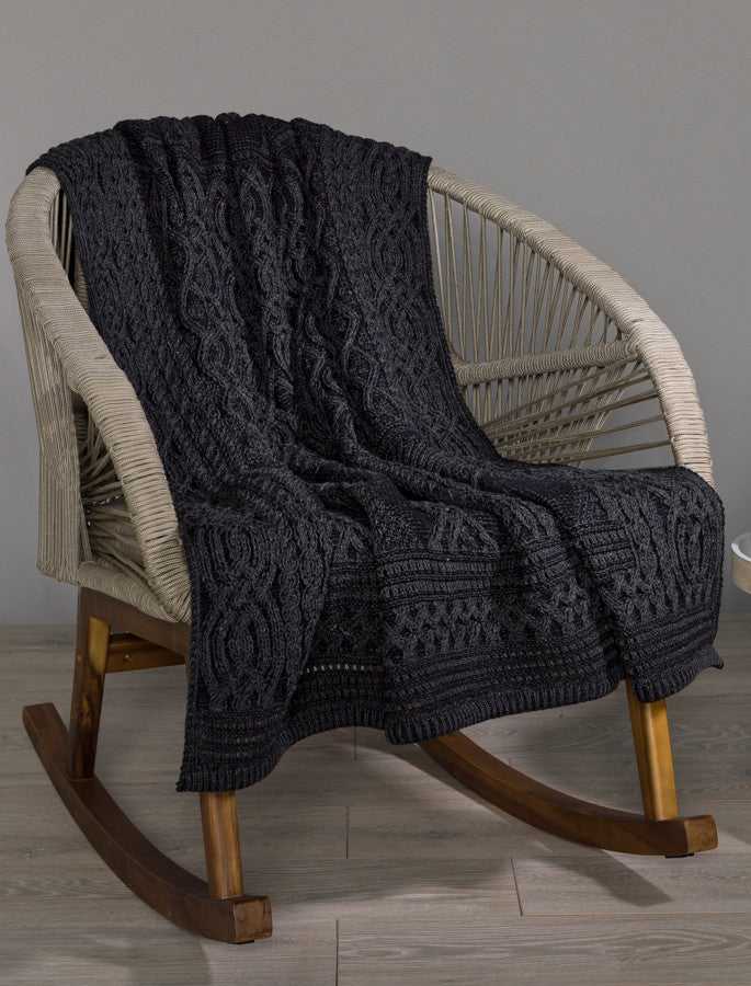 Fairy Tree Celtic Throw - Charcoal Mix