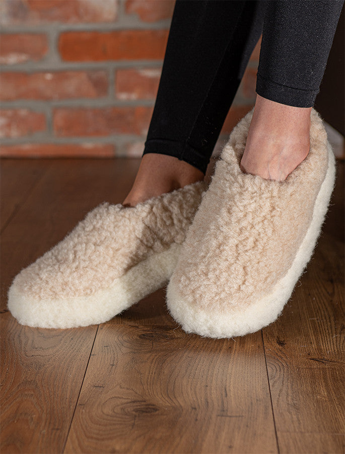 Merino Wool Slipper - Beige