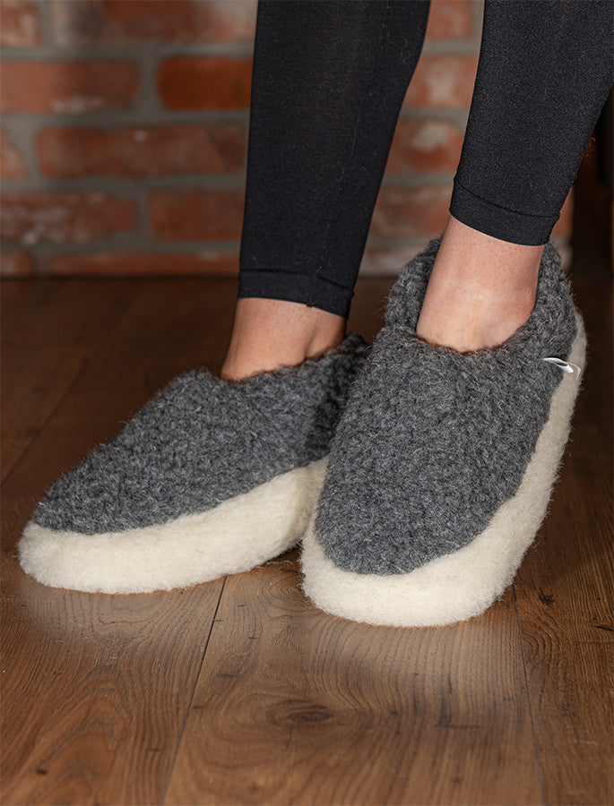 Merino Wool Slipper - Graphite