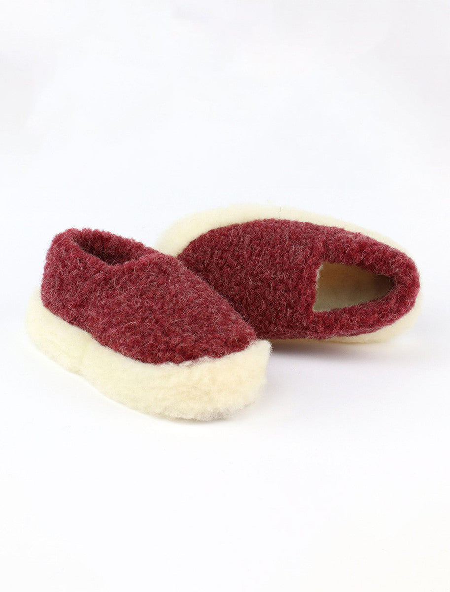 Merino Wool Slipper - Red