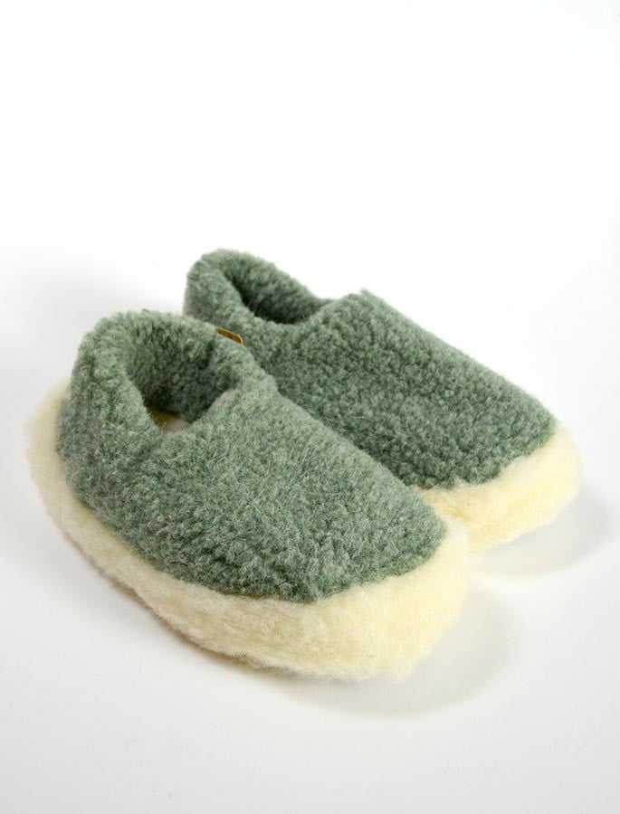Merino Wool Slipper - Green