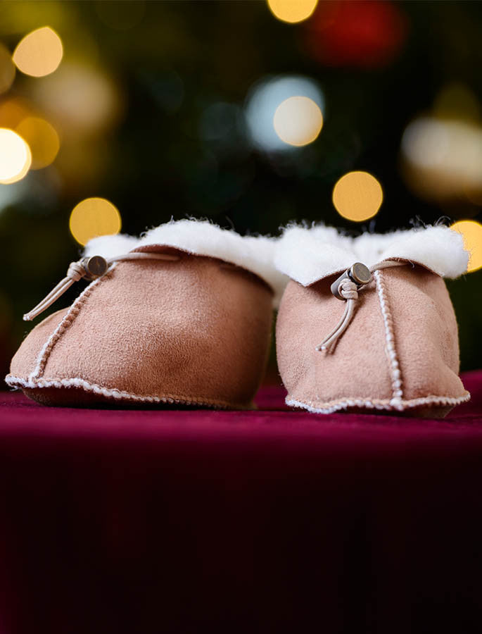 Sheepskin Baby Booties- Brown