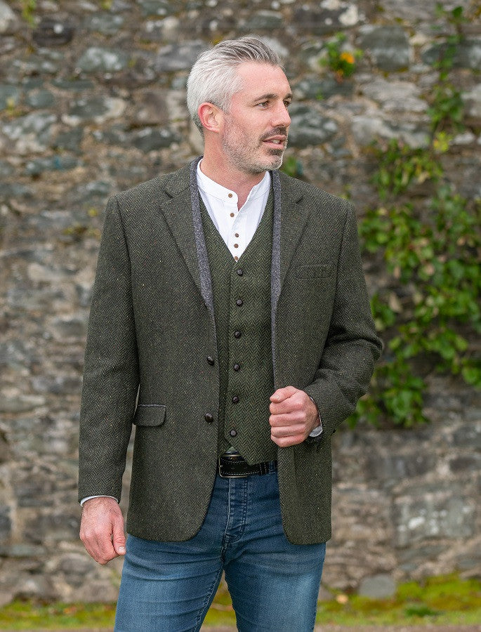 Casement Green Classic Fit Tweed Jacket