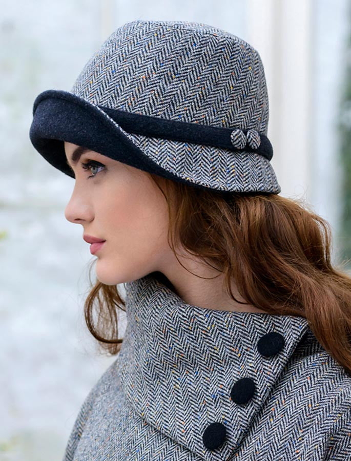 Ladies Tweed Clodagh Cap - Grey