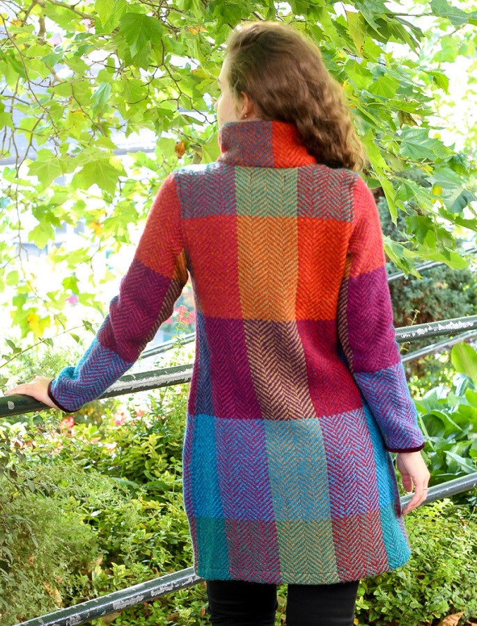 Emma Tweed Herringbone Coat - Donegal Red