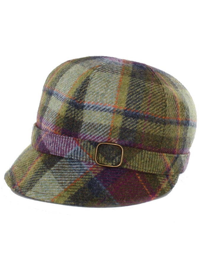 Ladies Tweed Flapper Cap - Multi Vernal Plaid