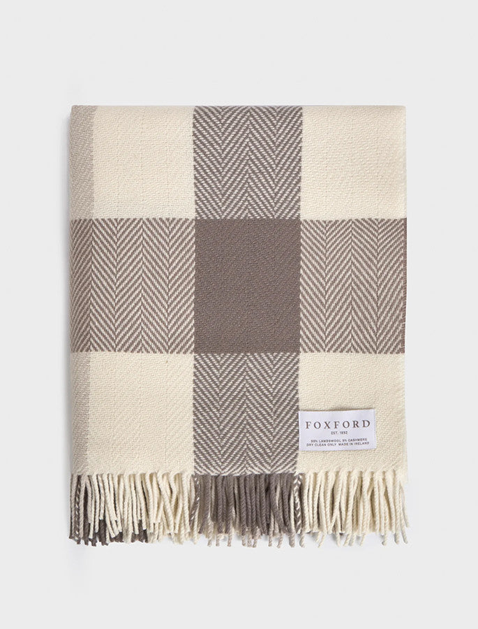 Wool and Cashmere Throw - White Mink
