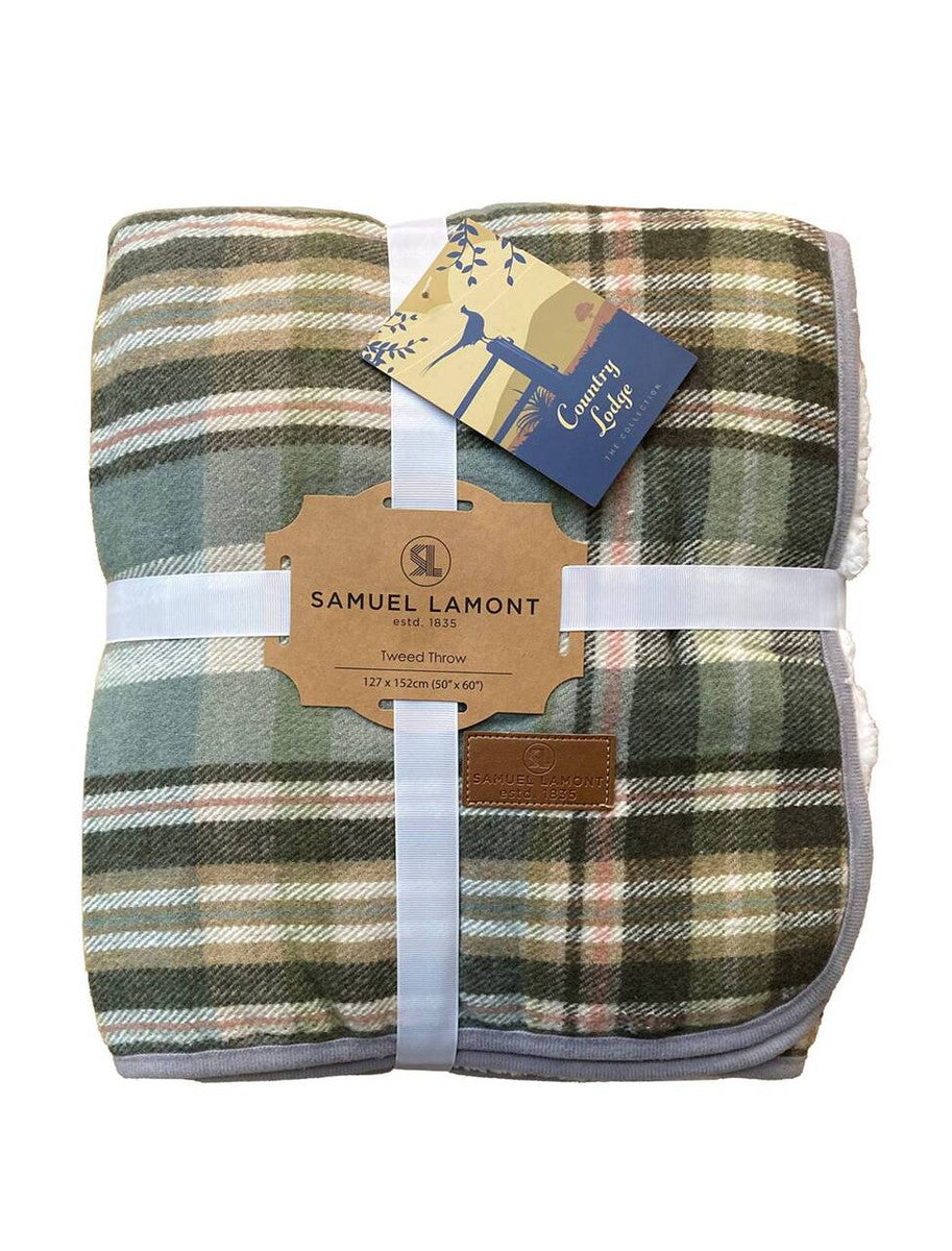 Country Lodge Green Tweed Throw