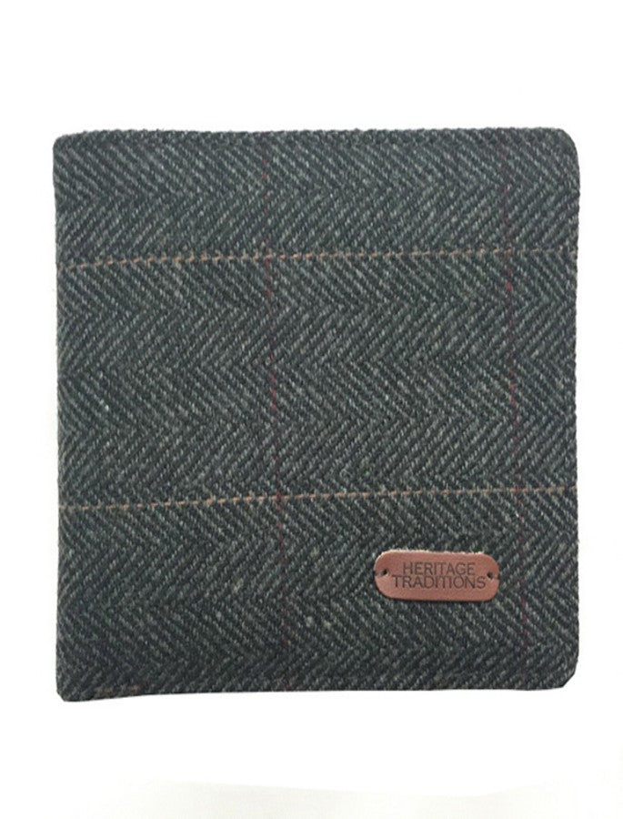 Tweed Wallet- Grey Herringbone