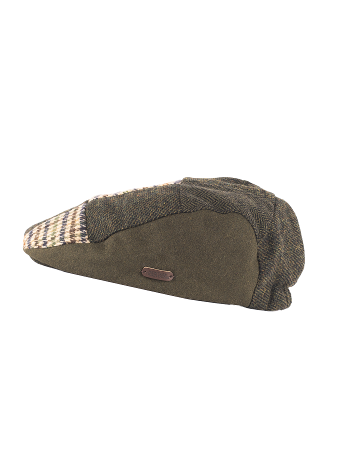 Heritage Patchwork Flat Cap – Multi Green Brown