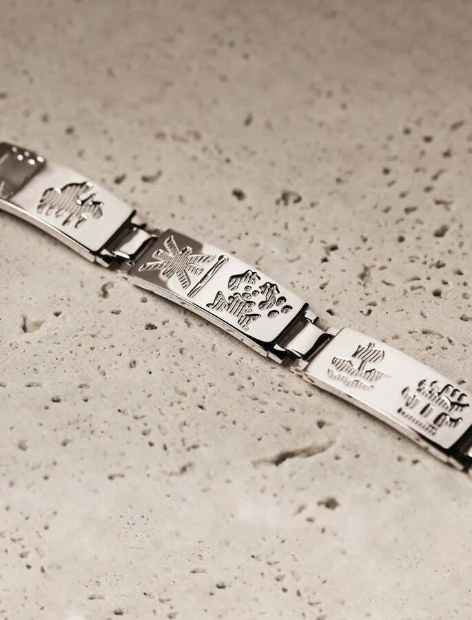 Silver History Of Ireland Six Link Bracelet