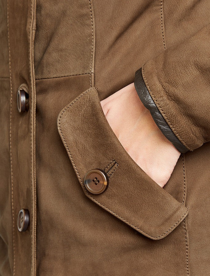 Luxury Joyce Leather Jacket - Walnut