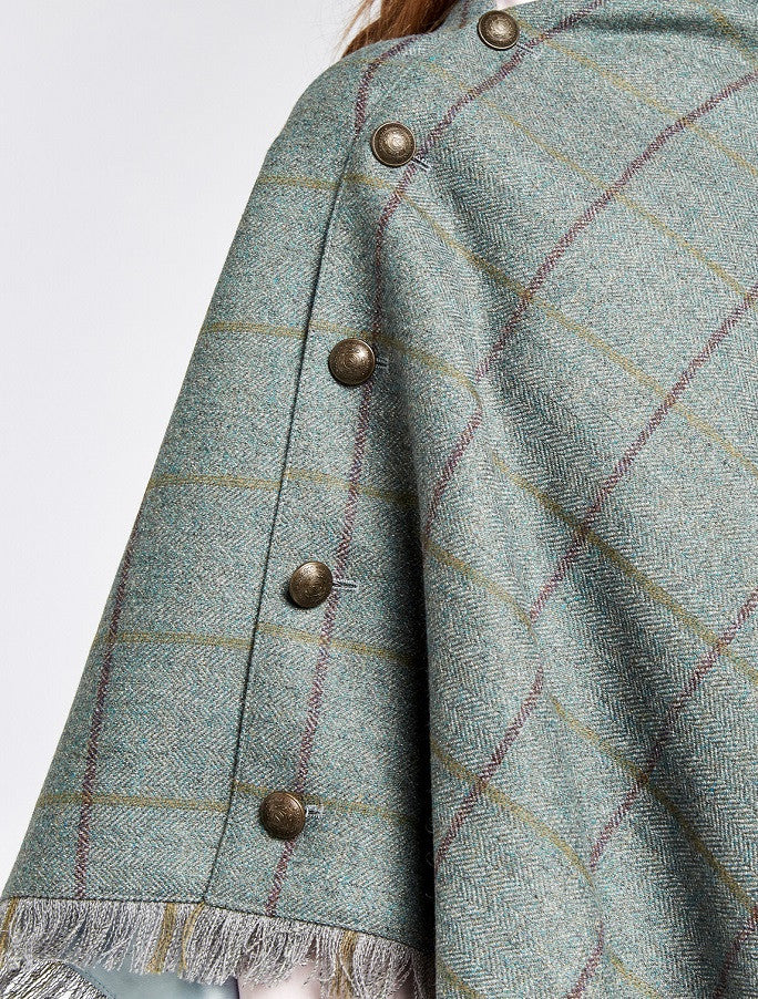 Hazelwood Pure Wool Tweed Poncho - Sorrel