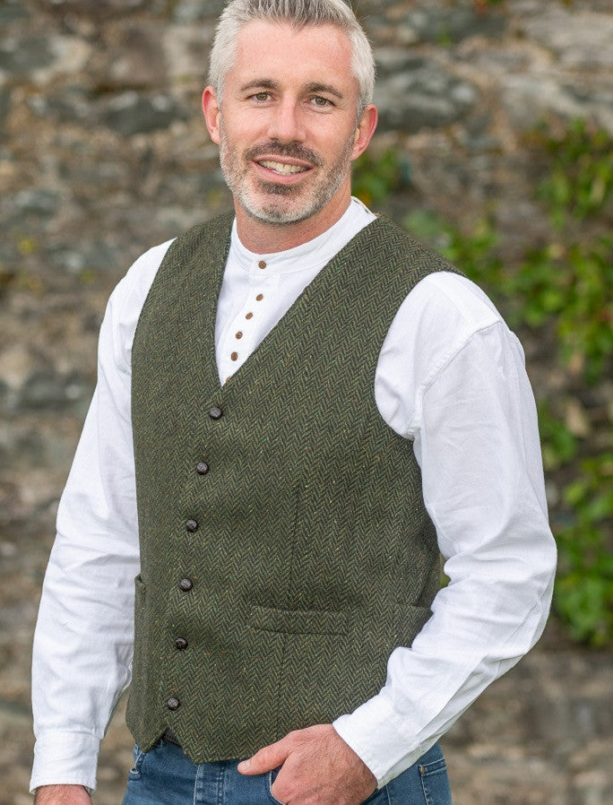 McDonagh Tweed Herringbone Wool Waistcoat