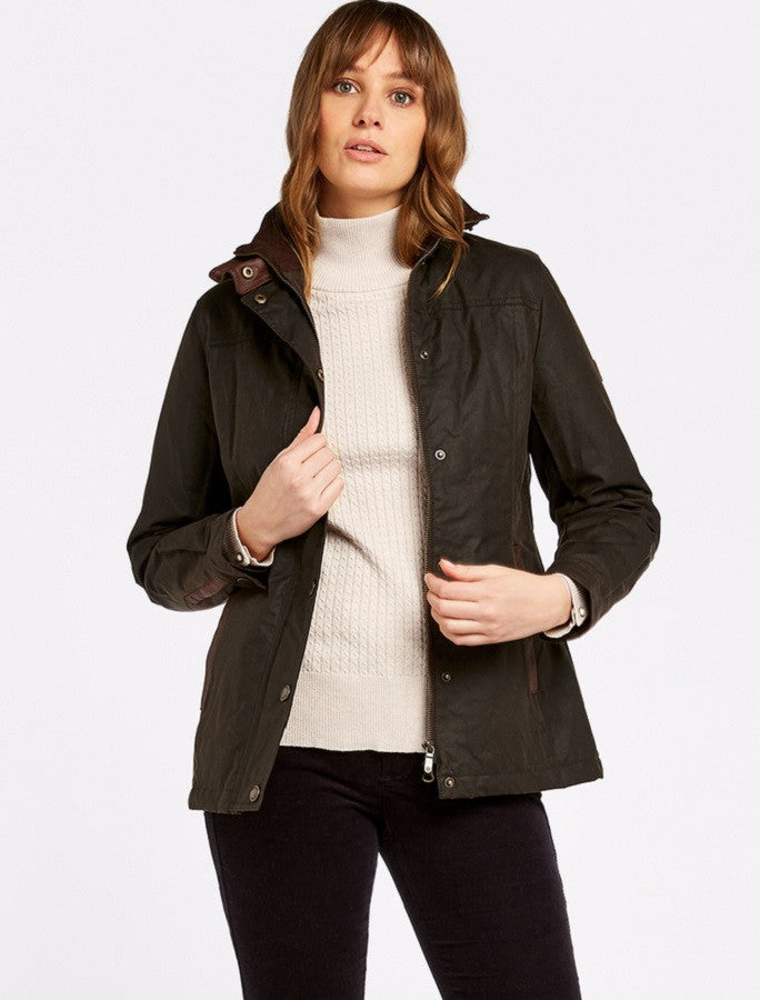 Mountrath Ladies Waxed Cotton Jacket - Olive