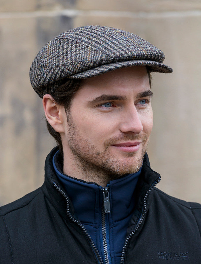 Kerry Tweed Flat Cap - Brown Mix