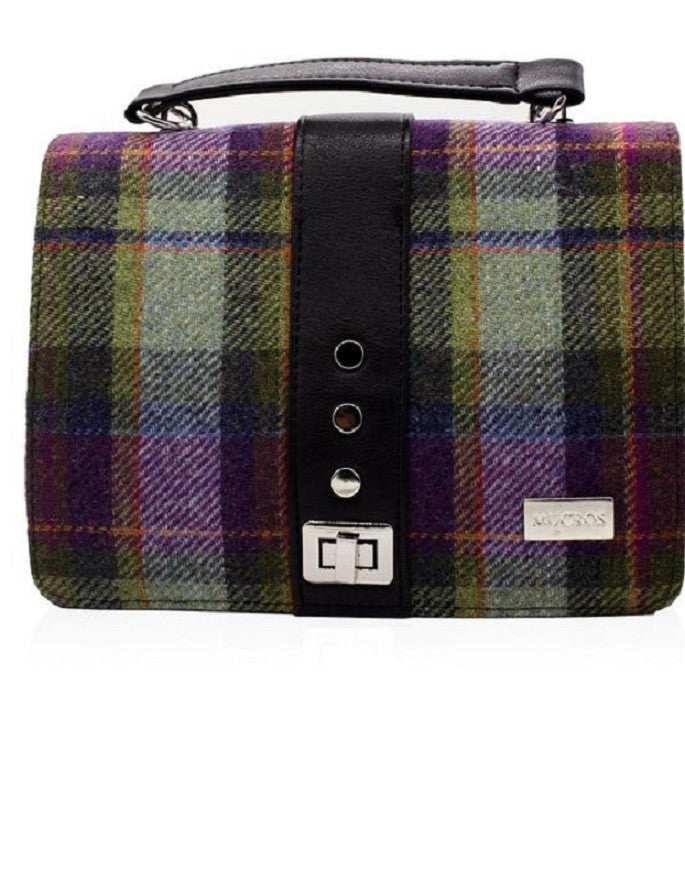Fiona Tweed Bag - Green and Purple Plaid