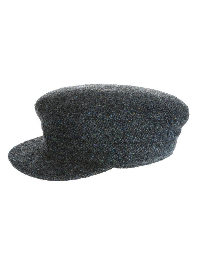 Tweed Skipper Cap- Navy Aqua Salt & Pepper