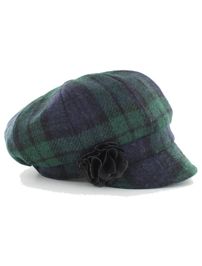 Ladies Tweed Newsboy Hat - Blackwatch