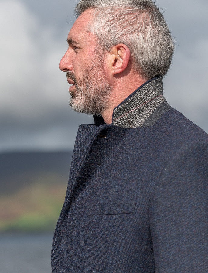 Ryan Navy Classic Fit Irish Tweed Jacket