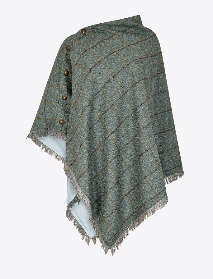 Hazelwood Pure Wool Tweed Poncho - Sorrel