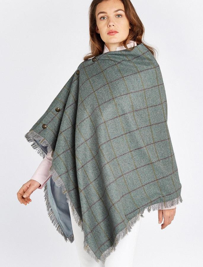 Hazelwood Pure Wool Tweed Poncho - Sorrel