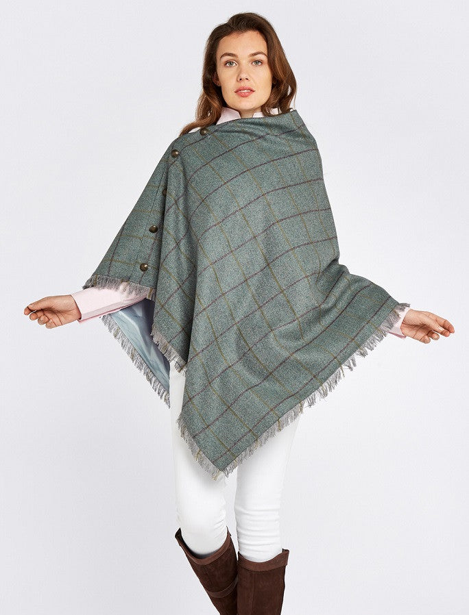 Hazelwood Pure Wool Tweed Poncho - Sorrel