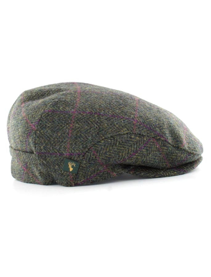 Trinity Tweed Flat Cap - Green with Heather
