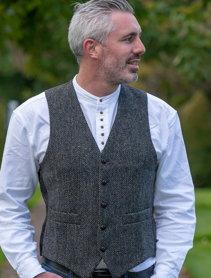 Donegal Tweed Waistcoat - Charcoal
