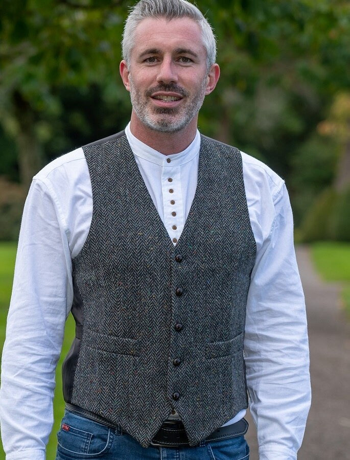 Donegal Tweed Waistcoat - Charcoal