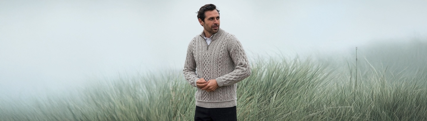 Mens Irish Aran Wool Sweaters - Weavers of Ireland