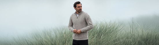 Mens Irish Aran Wool Sweaters - Weavers of Ireland