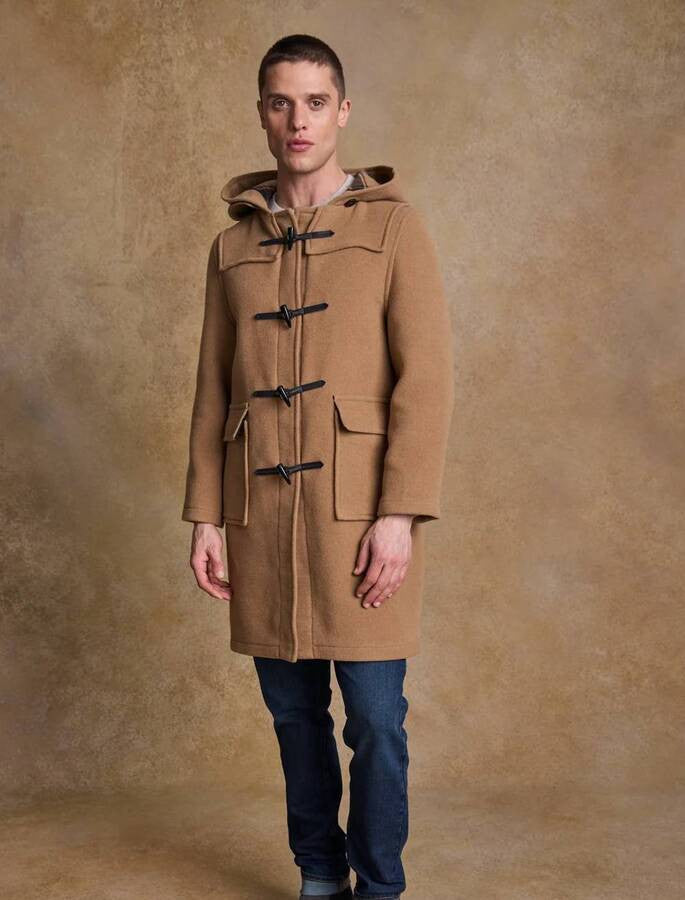 Gents Alex Wool Duffel Coat - Carmel