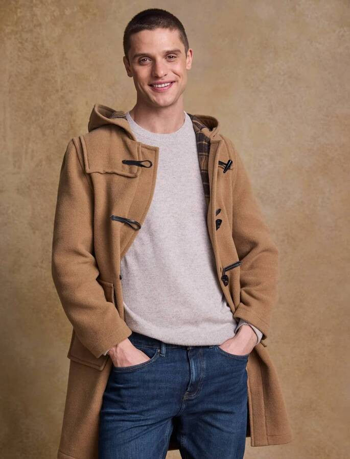 Gents Alex Wool Duffel Coat - Carmel