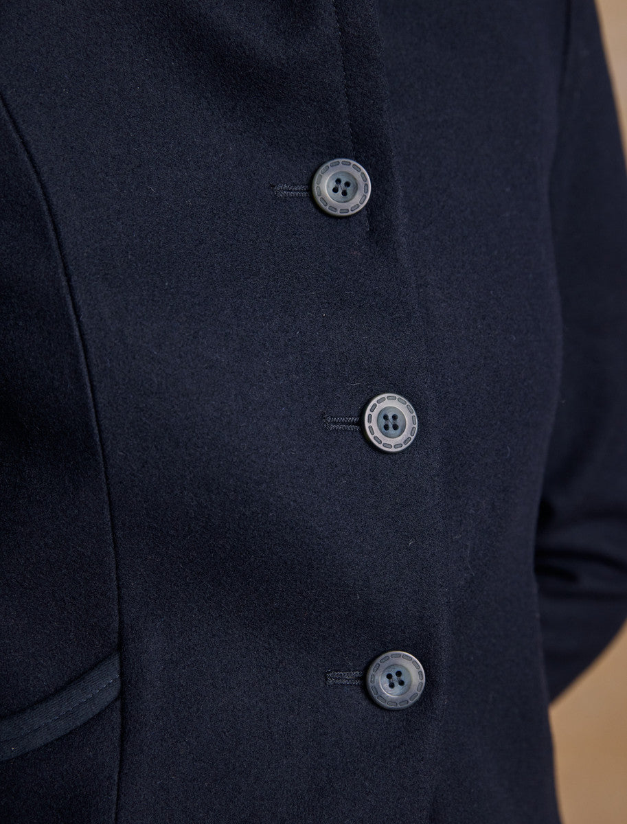 Emer Tweed Blazer - Deep Navy Melton 