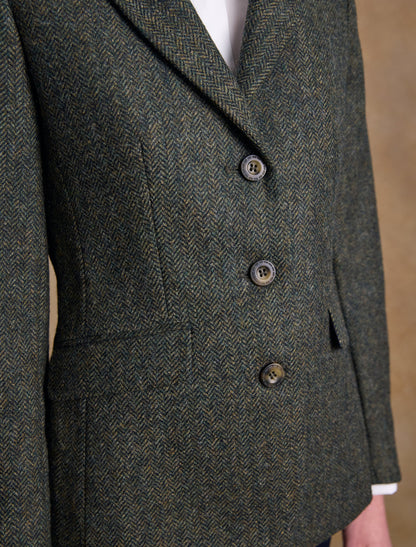 Tara Tweed Hacking Jacket - Green Fields 