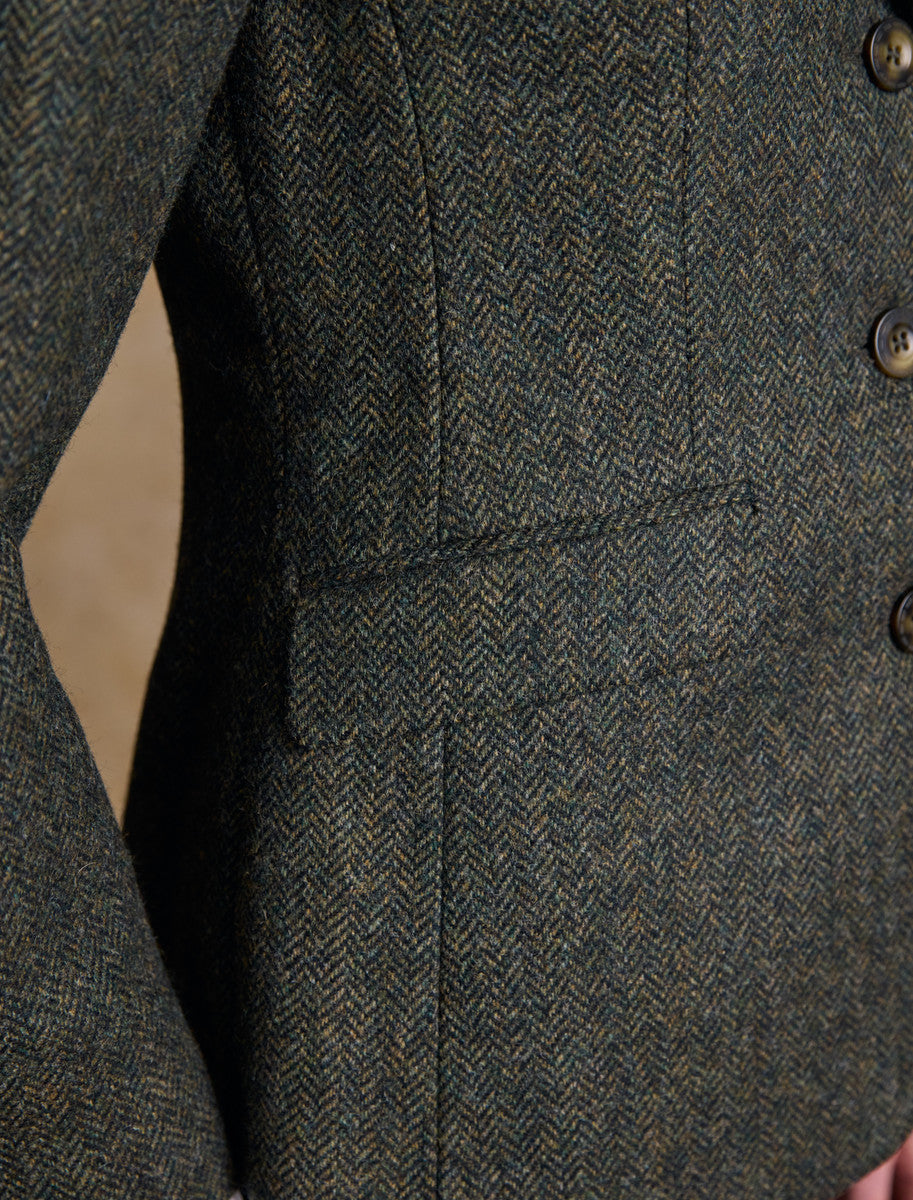 Tara Tweed Hacking Jacket - Green Fields 