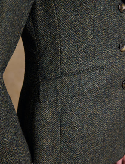 Tara Tweed Hacking Jacket - Green Fields 