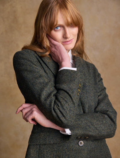Tara Tweed Hacking Jacket - Green Fields 