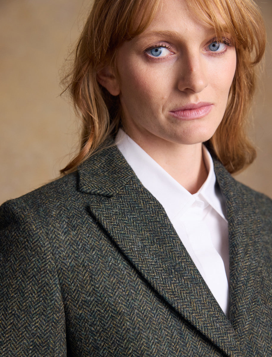 Tara Tweed Hacking Jacket - Green Fields 